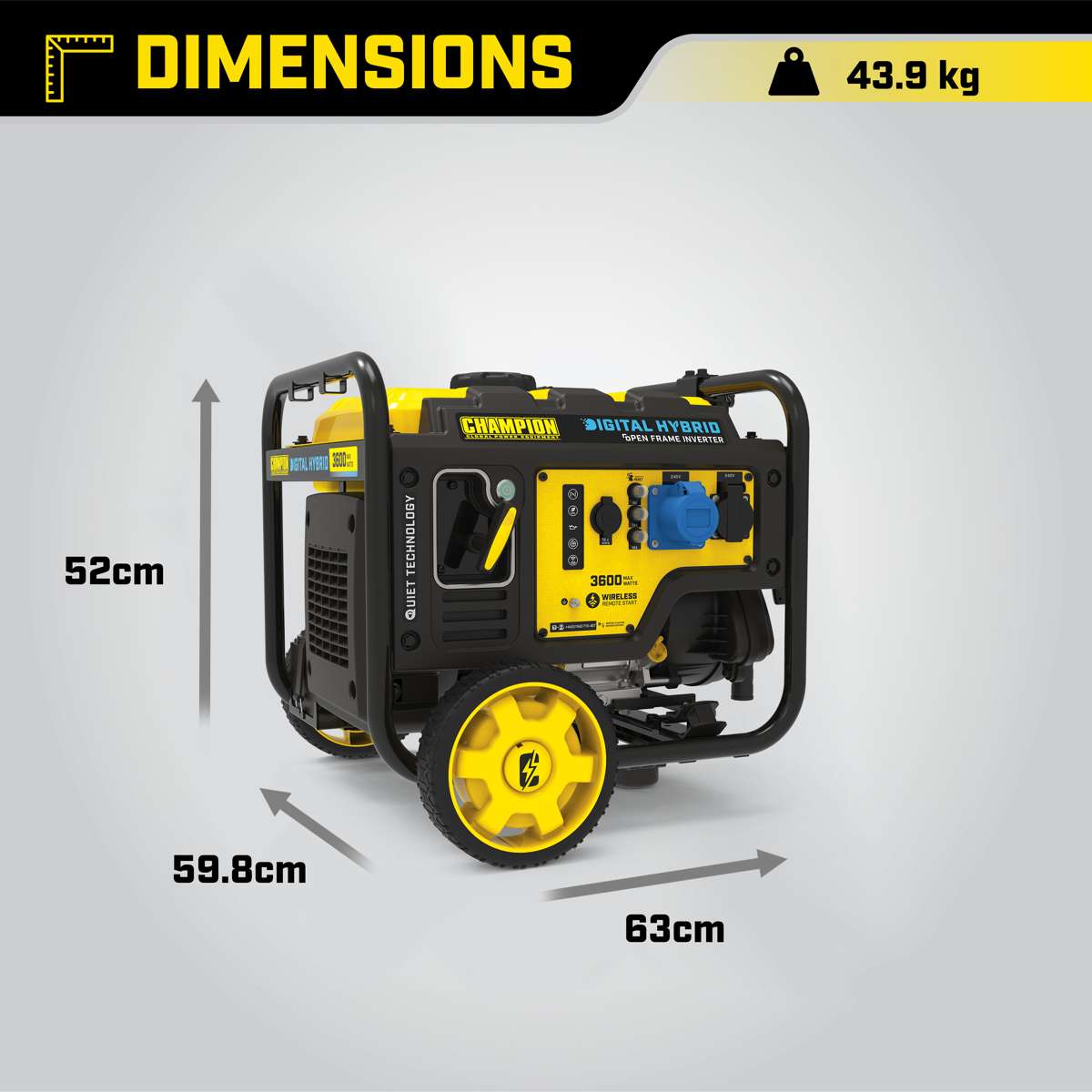 Champion 3600 Watt Digital Hybrid Inverter