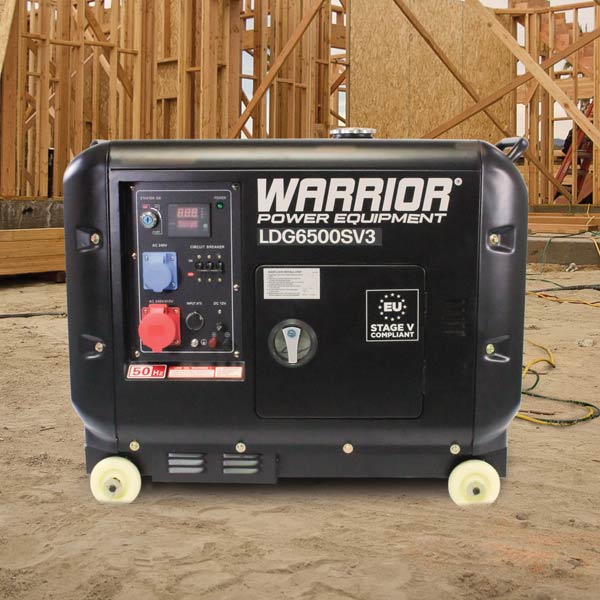 Diesel generator on construction site
