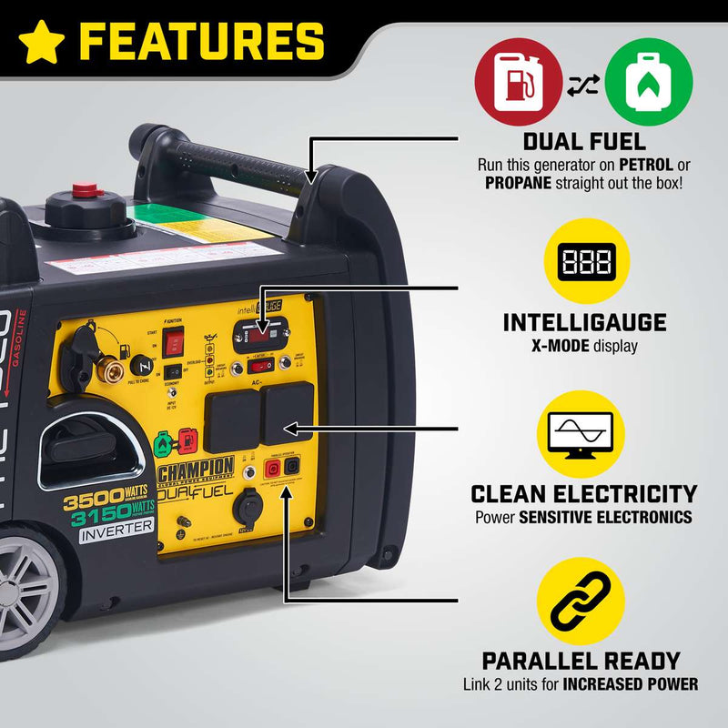 Champion 3500 dual discount fuel inverter generator
