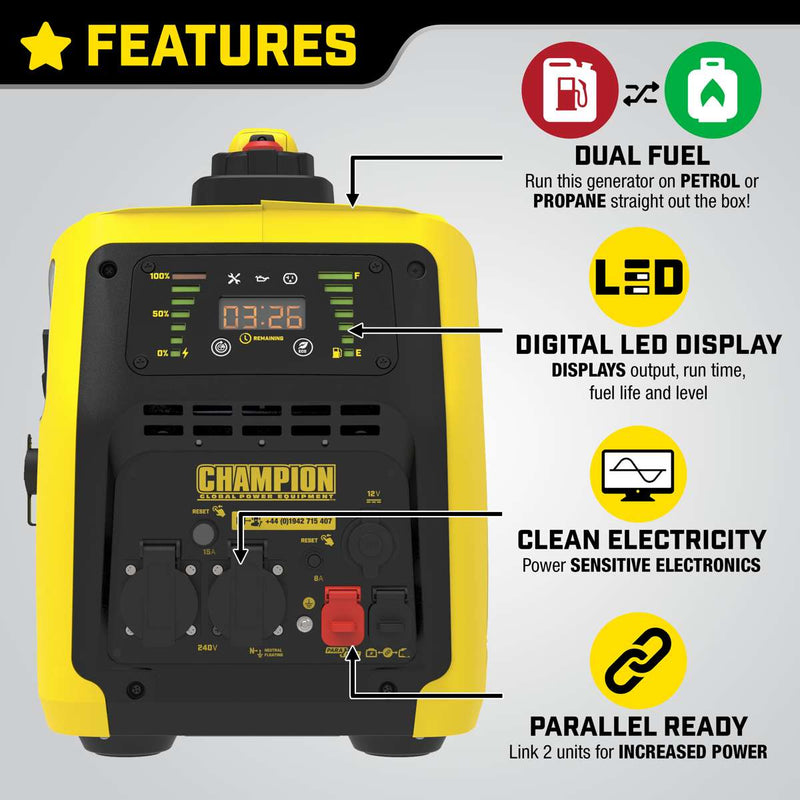 Champion generator oil capacity chart 2000 watt 3100 watt