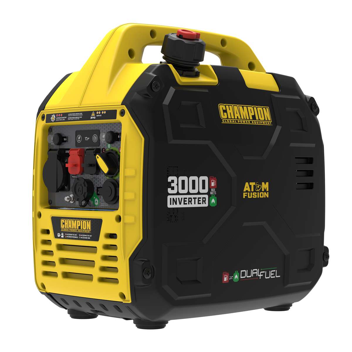 Champion 3000 Watt Dual Fuel Inverter Generator - The Atom Fusion