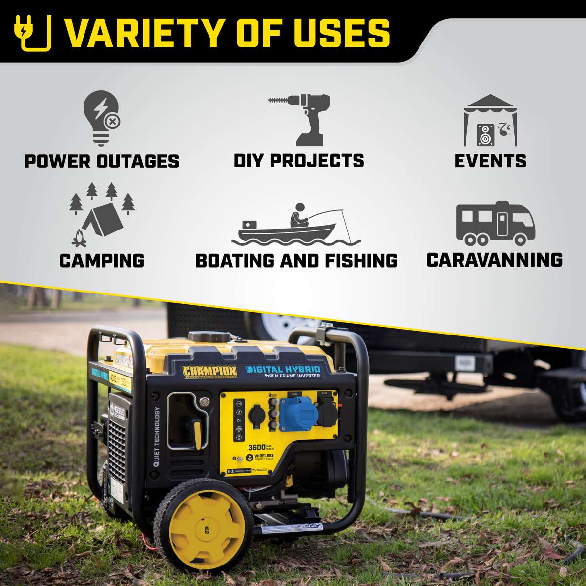 Champion 3600 Watt Digital Hybrid Inverter