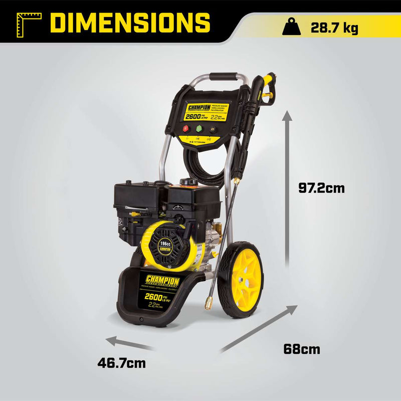 Champion 179 Bar (2600 PSI) 8.3 LPM Pressure Washer