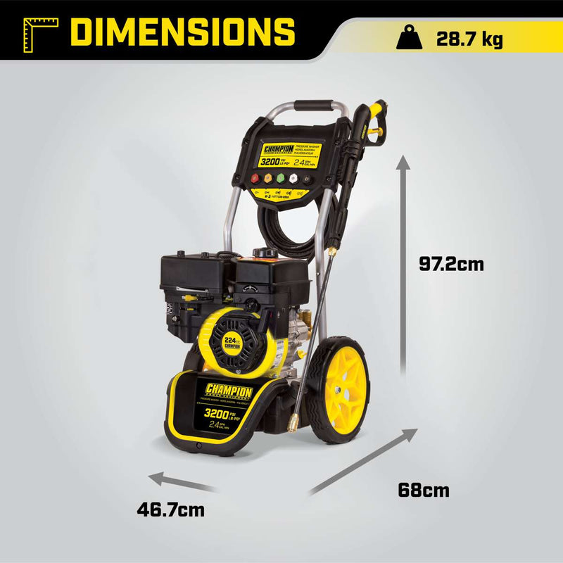 Champion 220 Bar (3200 PSI) 9.0 LPM Pressure Washer